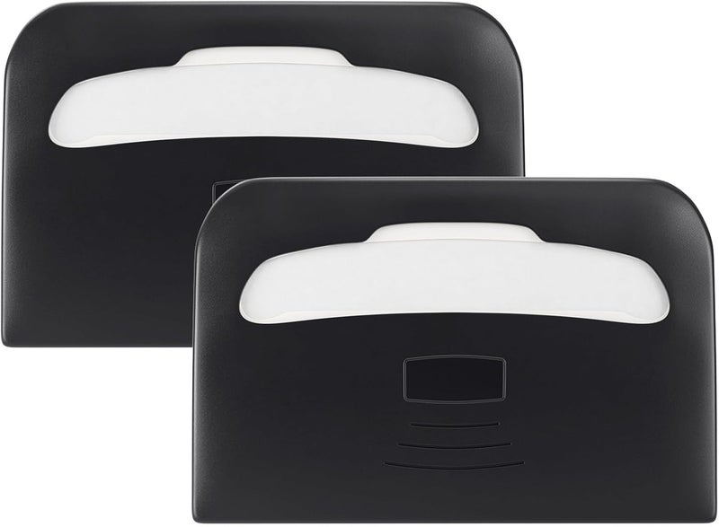 EnBath Commercial Toilet Seat Cover Dispenser Wall Mount (2-Pack), Black Half-Fold Toilet Seat Cover Holder for Bathroom/Restroom - Image 1